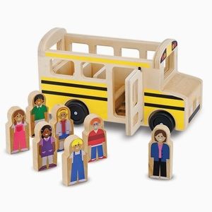 Melissa & Doug School Bus Wooden Toy Baby Toddler 7 Figures Pretend Montessori